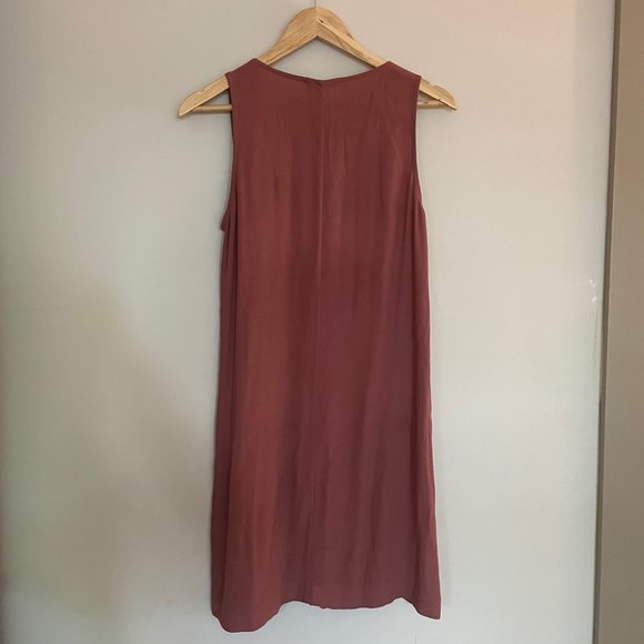 XXS Madewell Button Front V Neck Shift Dress - Picture 5 of 8